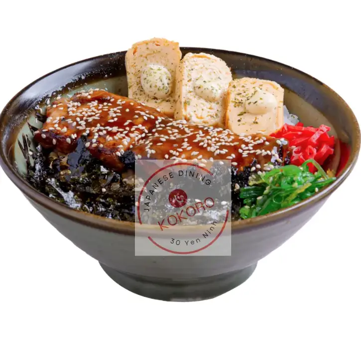 Hình ảnh Cơm lườn cá hồi nướng - kèm súp miso