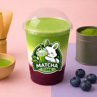 Hình ảnh Matcha latte việt quất