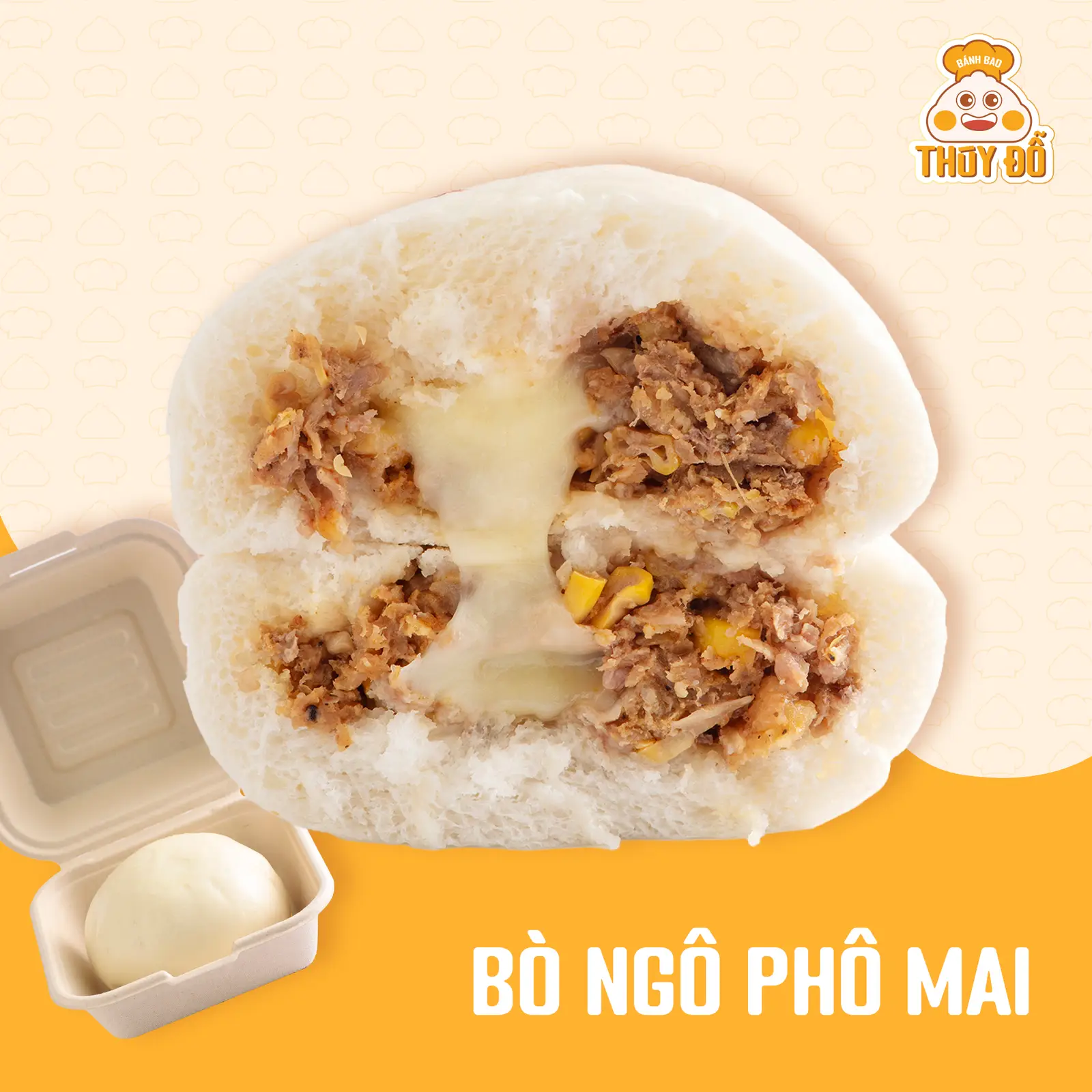 Hình ảnh Bánh Bao Bò Ngô Phô Mai