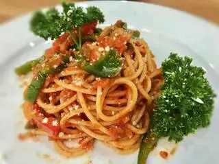 Hình ảnh Mỳ Ý chay sốt cà chua