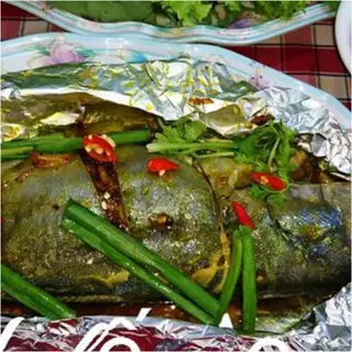 Hình ảnh Cá cam nướng giấy bạc - cá to 1kg