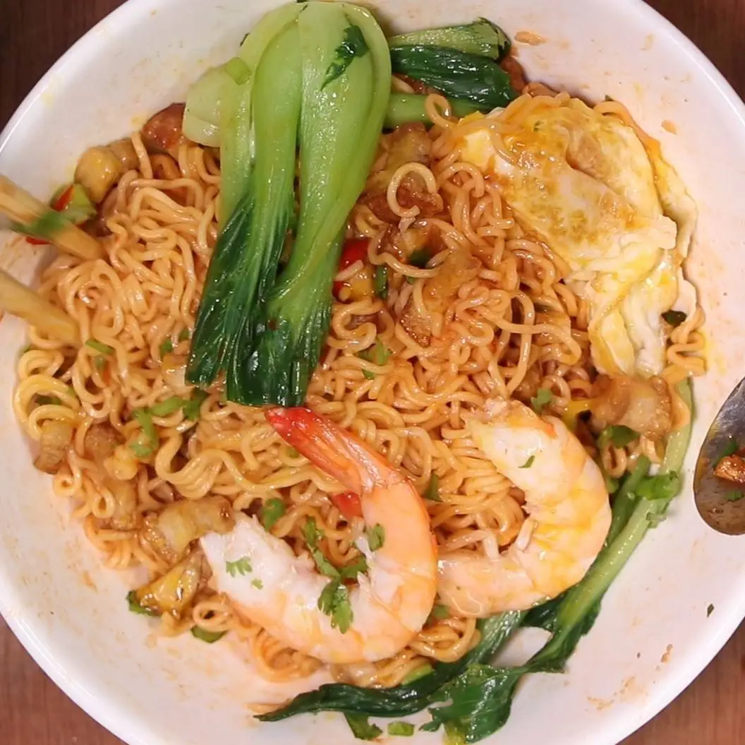 Hình ảnh Mỳ Indomie trộn tóp mỡ