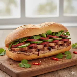 Hình ảnh Bánh mì Thịt Nướng Xúc Xích