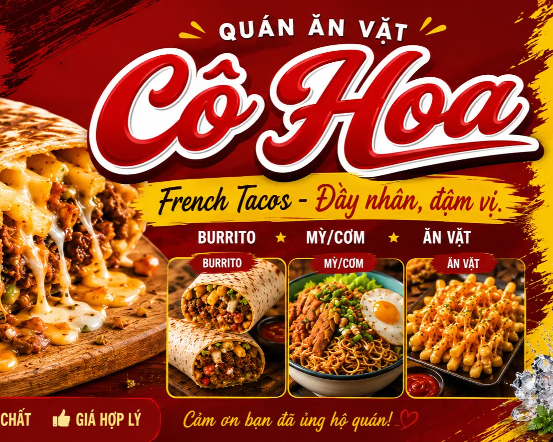 Hình ảnh Quán Ăn Vặt Cô Hoa - Burrito Tacos Mỳ Gà Viên - Đường Vào Đại Học Quốc Gia