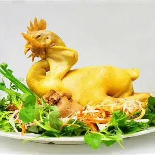 Hình ảnh Gà chặt nguyên con - cháo - gỏi