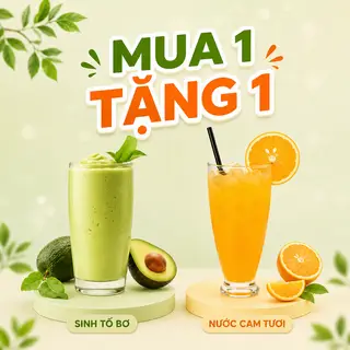 Hình ảnh [ 1 Tặng 1] - Mua Sinh Tố Bơ Tặng Nước Ép Cam