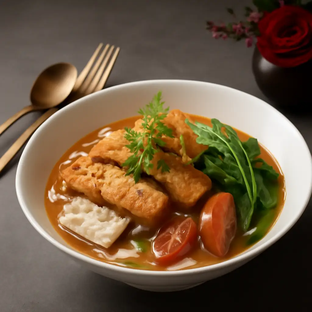 Hình ảnh Bánh đa đỏ cá và thịt bò