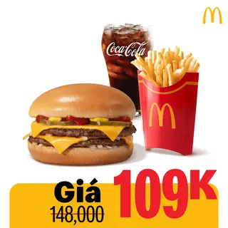 Hình ảnh Phần ăn burger 2 lớp bò phô mai