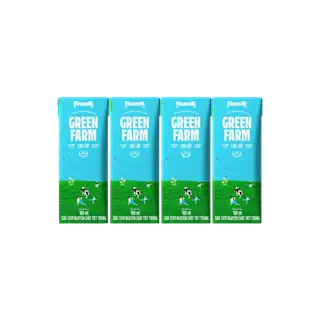 Hình ảnh Sữa tươi tiệt trùng Green Farm 100% không đường - Lốc 4 Hộp x 180ml_04GT13_LOC