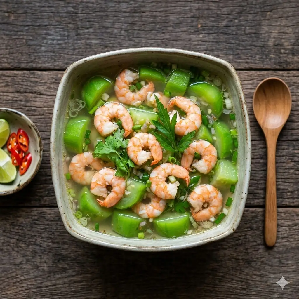 Hình ảnh Canh bầu nấu tôm