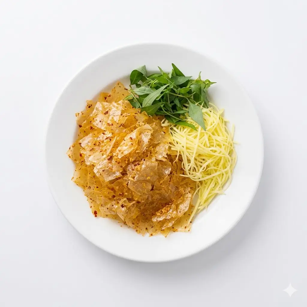 Hình ảnh Bánh tráng trộn sate tôm cay