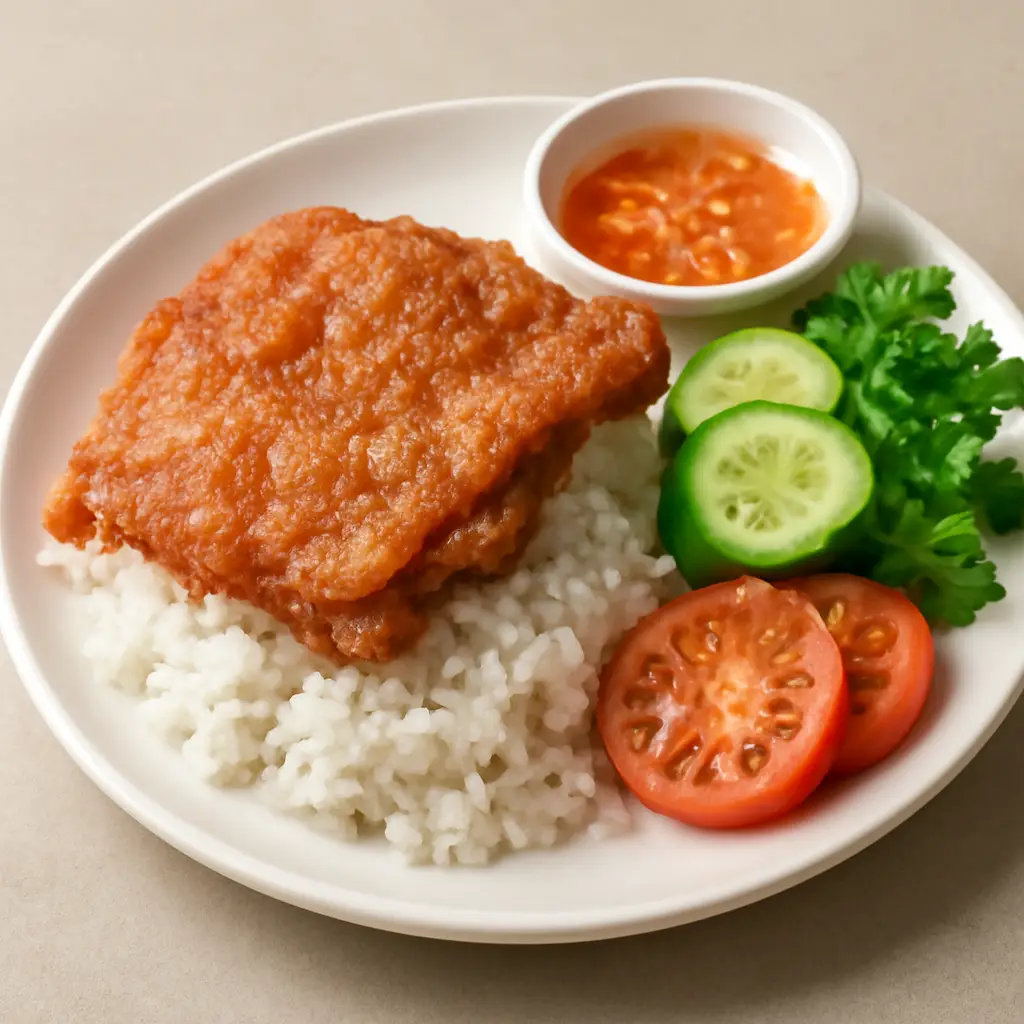 Hình ảnh Cơm da gà phô mai