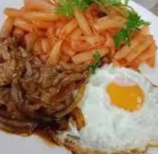 Hình ảnh Nui  xào bò trứng