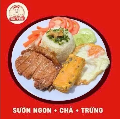 Hình ảnh Cơm sườn ngon - trứng - chả - canh