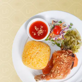 Hình ảnh Cơm gà mắm tỏi đùi