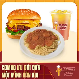 Hình ảnh 1 super burger - 1 mỳ ý truyền thống - 1 đồ uống tùy chọn