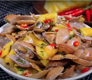 Hình ảnh Ngao hoa xào me dừa