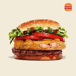Hình ảnh Burger Bò Nướng Tôm Giòn cỡ lớn