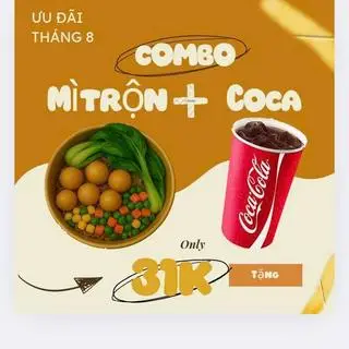 Hình ảnh Combo mì trộn cá viên kèm Coca cola