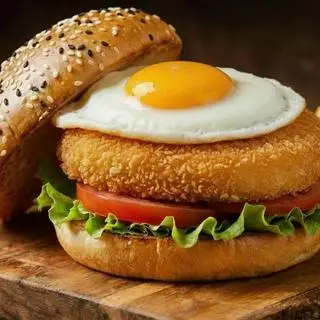 Hình ảnh Burger tôm trứng