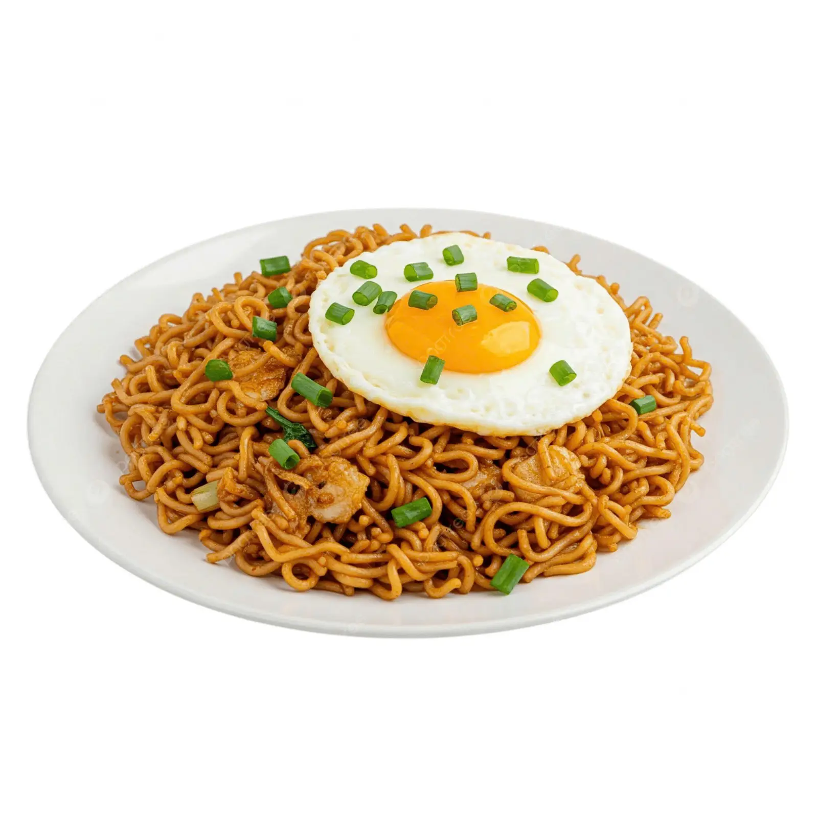 Hình ảnh Mì xào trứng ốp la kèm rau