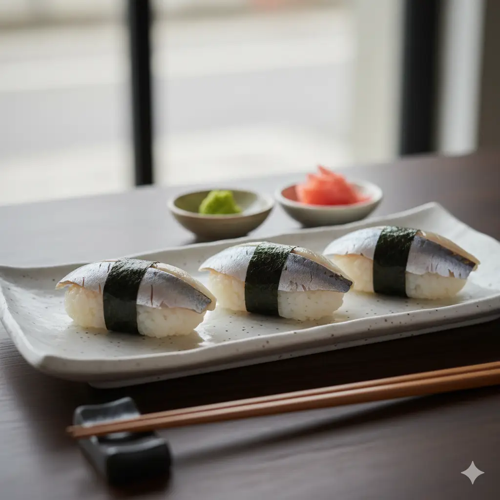 Hình ảnh Sushi cá trích ép trứng