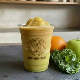 Hình ảnh Sinh tố cải xoăn kale cam táo - kale mix orange and apple smoothie