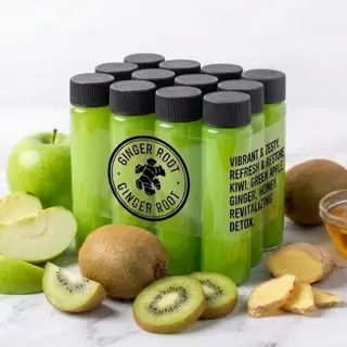 Hình ảnh Combo 12 chai - shot gừng kiwi táo xanh