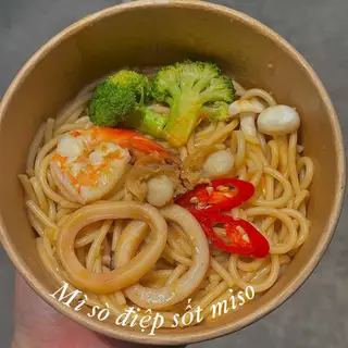 Hình ảnh Mì Ý sò điệp sốt miso