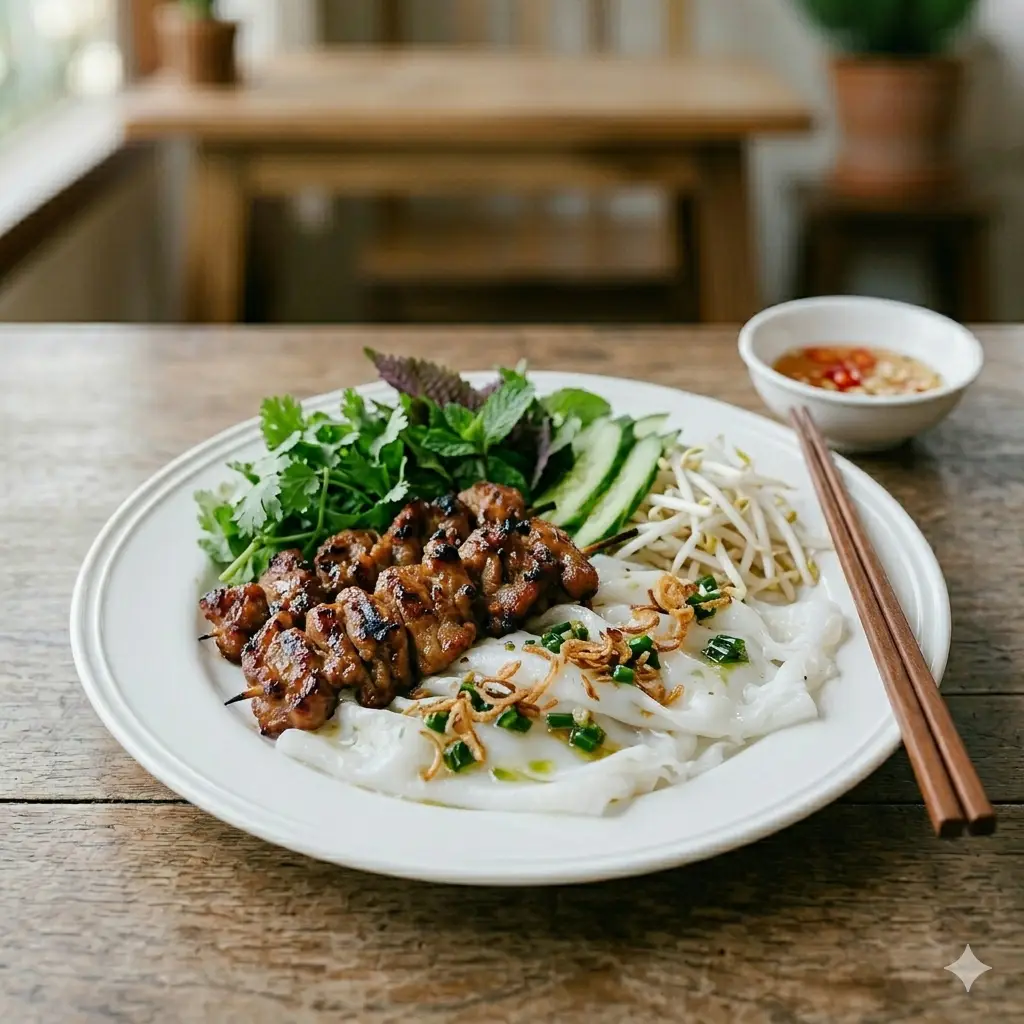 Hình ảnh Bánh ướt thịt nướng