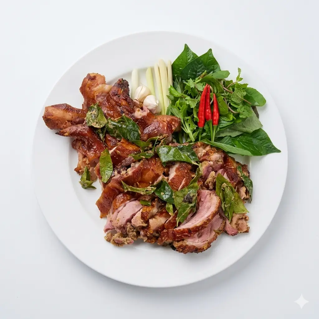 Hình ảnh Giò heo nướng lá mắc mật nửa cái