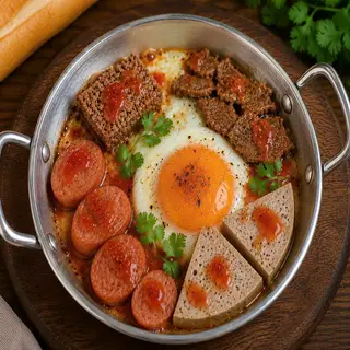 Hình ảnh Bánh mì chảo + BÒ