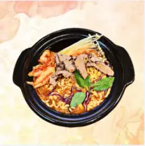 Hình ảnh Mì cay kim chi bò