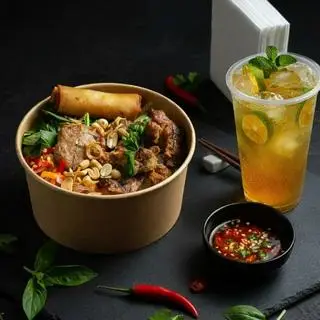 Hình ảnh Combo bún thịt nướng đầy đủ + Trà tắc
