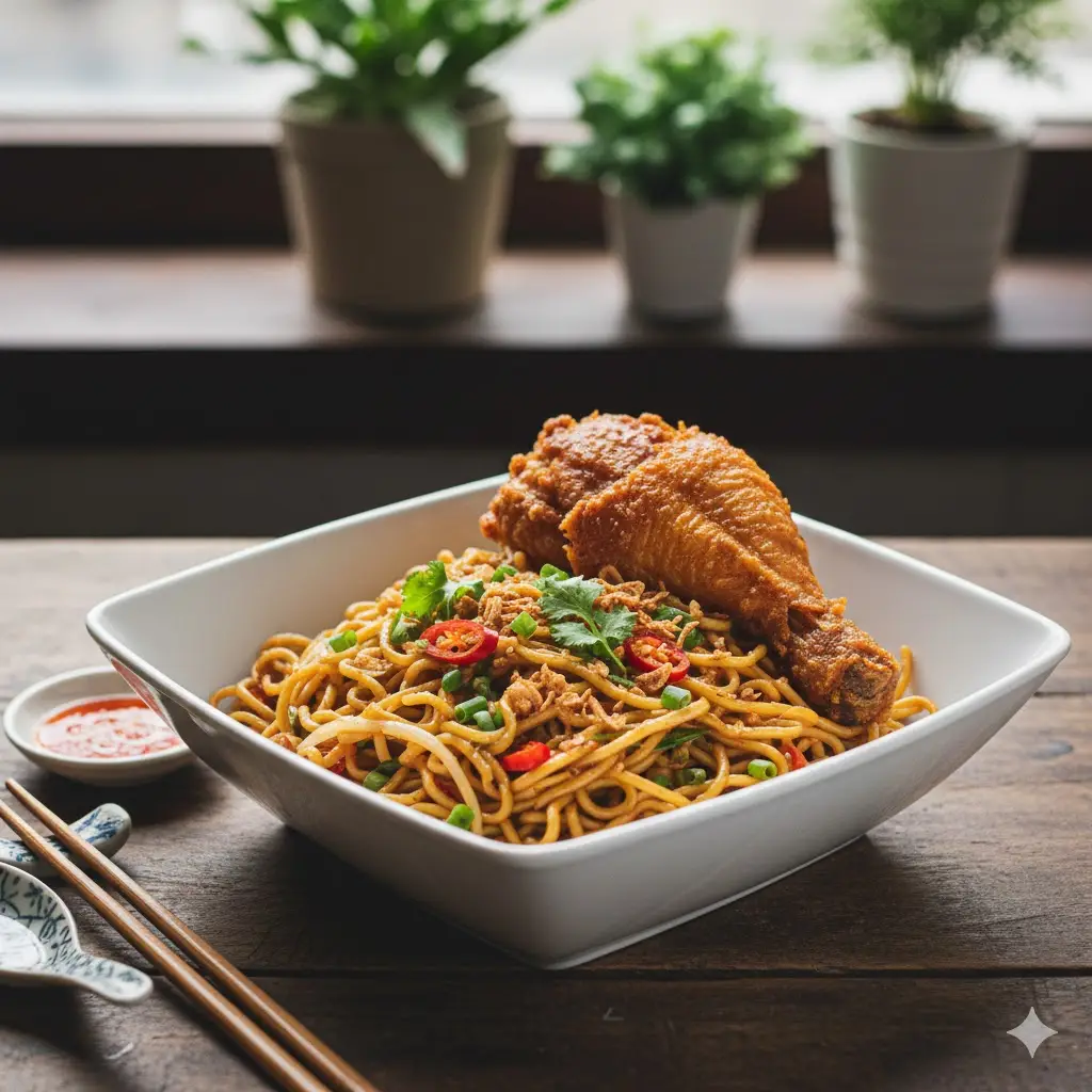 Hình ảnh Mì trộn Indomi gà giòn