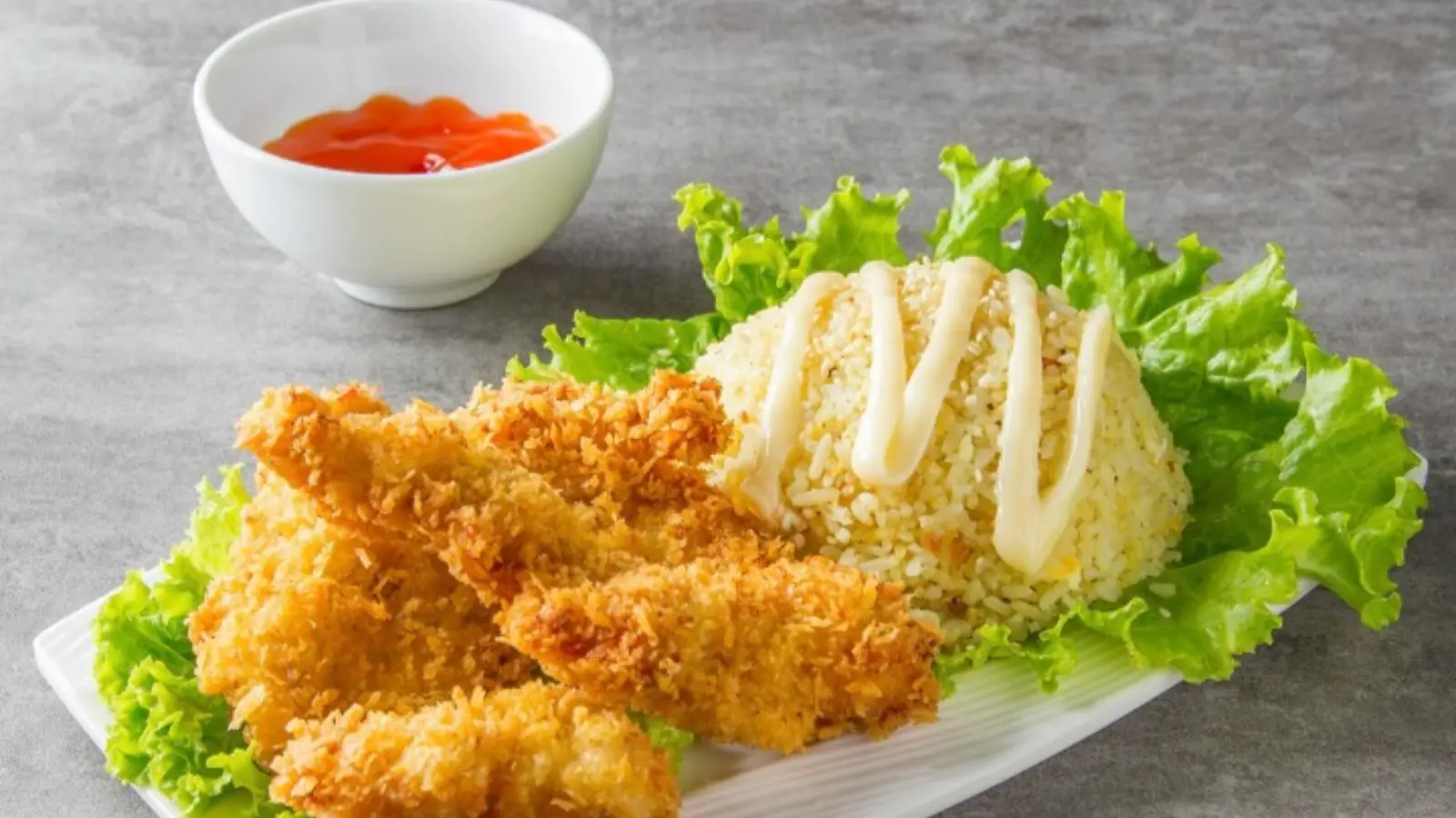Hình ảnh Cơm Gà Rút Xương Chiên Xù & Hamburger 1454