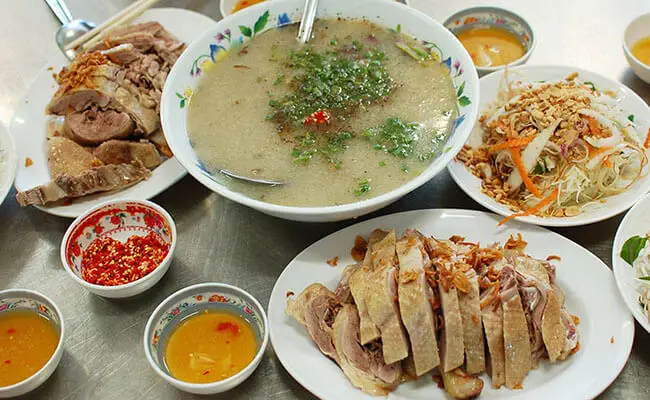 Hình ảnh Vịt nguyên con cháo gỏi đầy đủ
