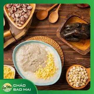 Hình ảnh Cháo gà ác hầm hạt sen - đậu xanh