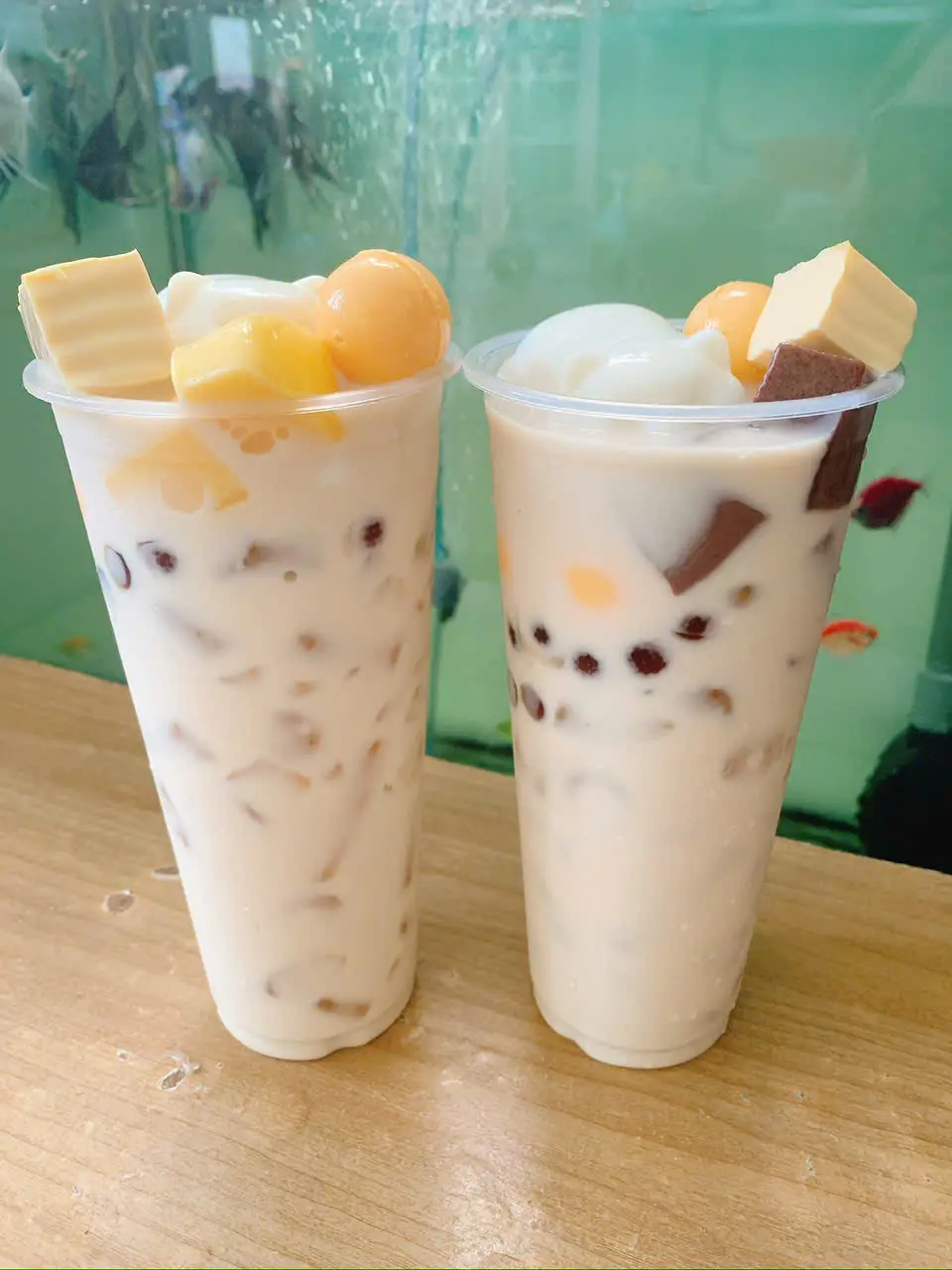 Hình ảnh Oloong lài sữa full topping