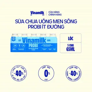 Hình ảnh Sữa chua uống Probi Ít Đường - Lốc 5 chai x 65ml _07UR12_LOC