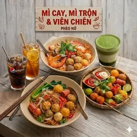 Hình ảnh Mì Cay, Mì Trộn & Viên Chiên Phèo Nở - Bát Khối