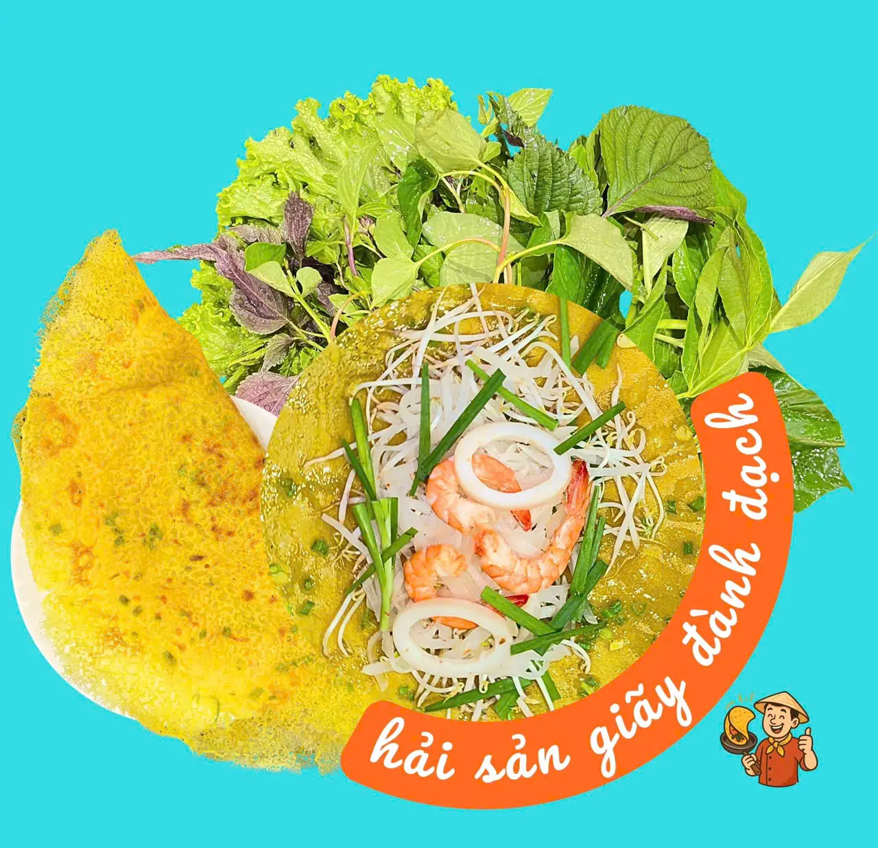Hình ảnh Bánh xèo hải sản giãy đành đạch
