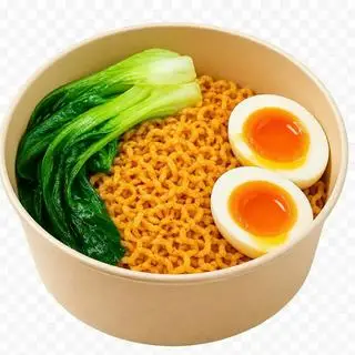 Hình ảnh Mì trộn muối ớt trứng lòng đào