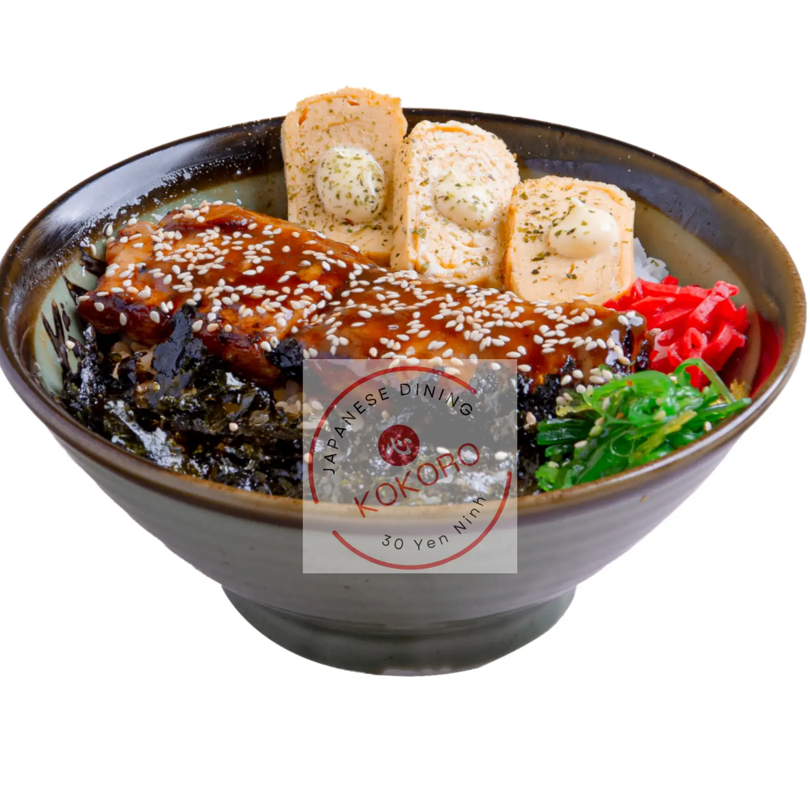 Hình ảnh Cơm lườn cá hồi nướng kèm súp miso