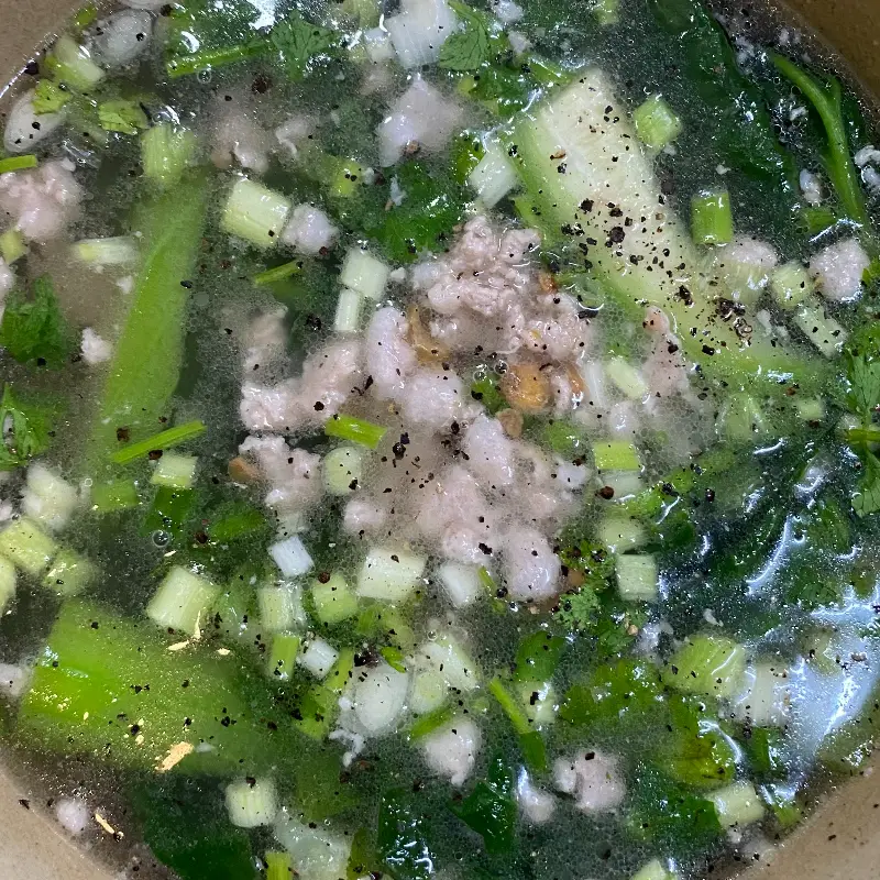 Hình ảnh Canh Thịt Bằm Mồng Tơi- mướp
