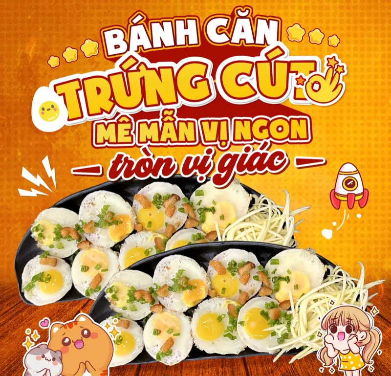 Hình ảnh Bánh căn trứng cút