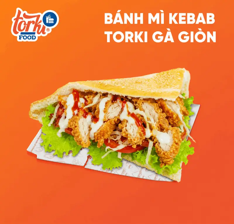 Hình ảnh Bánh Mì Kebab Torki Gà Giòn