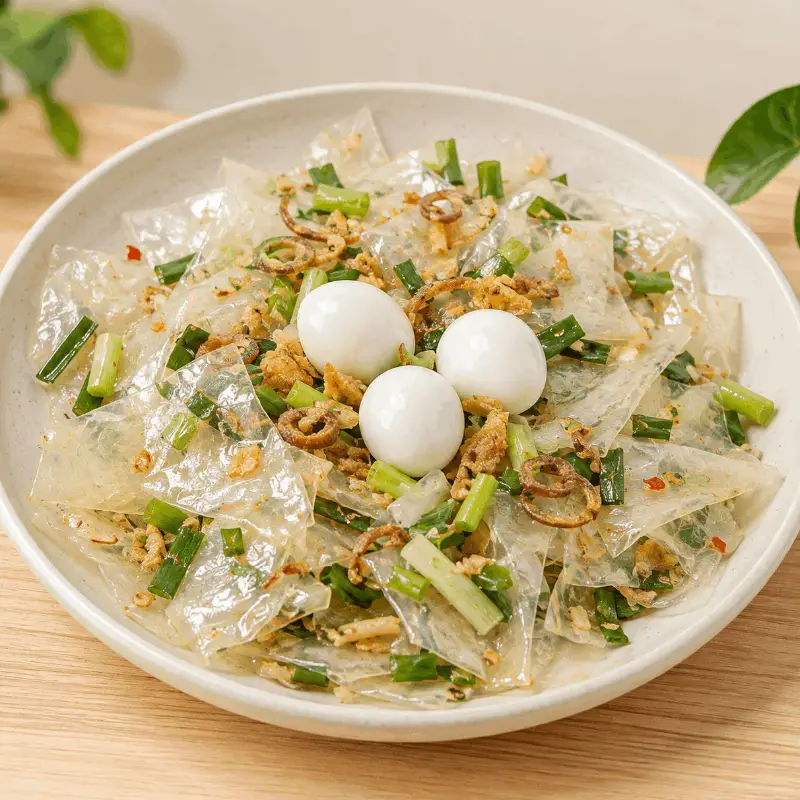 Hình ảnh Bánh tráng phơi sương mỡ hành
