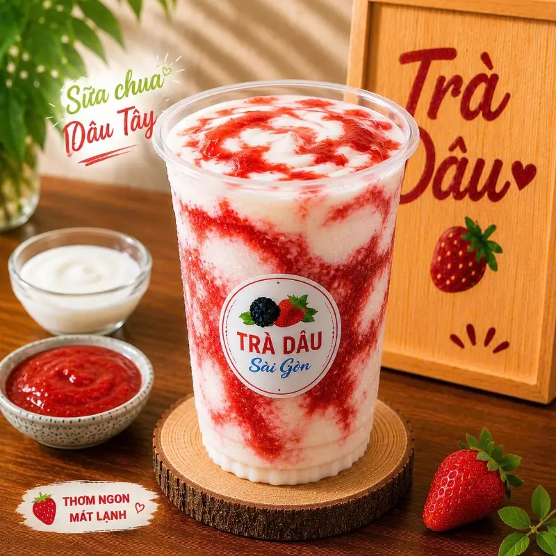 Hình ảnh Sữa Chua Dâu Tây