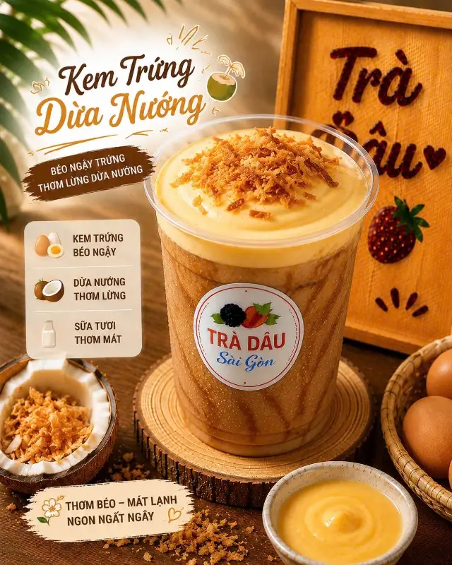 Hình ảnh Kem Trứng Dừa Nướng (M)